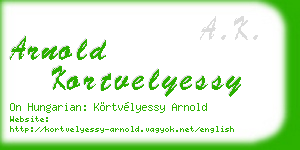 arnold kortvelyessy business card