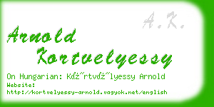 arnold kortvelyessy business card